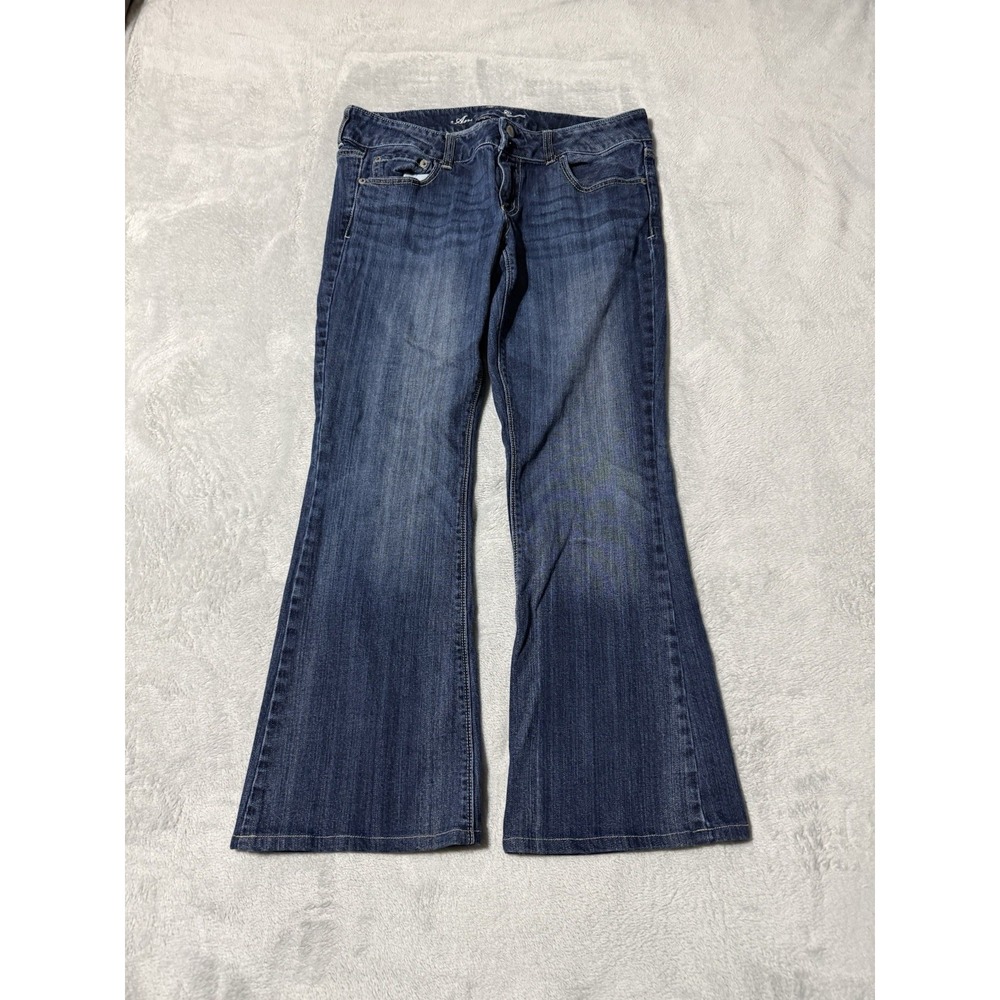 American Eagle Jeans Womens 12 Short Blue Artist Flare Denim Medium Wash 33x28